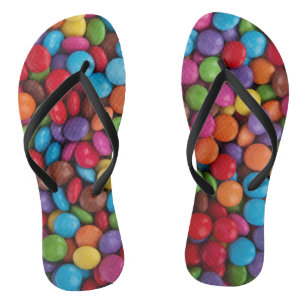 Colourful Candy, Candy Buttons, Sweets, Food Flip Flops