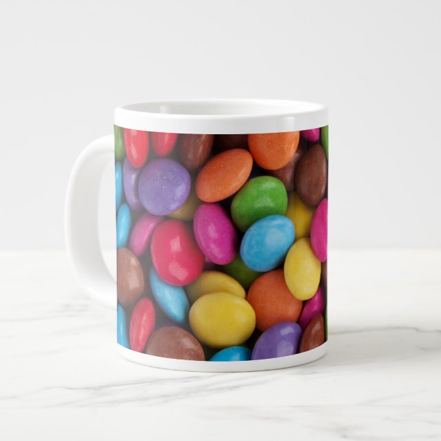 Colourful Candy, Candy Buttons, Sweets, Food Large Coffee Mug (Front Left)