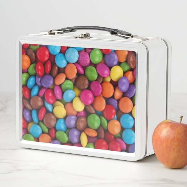 Colourful Candy, Candy Buttons, Sweets, Food Metal Lunch Box (In Situ)