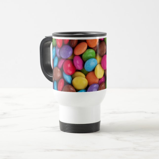Colourful Candy, Candy Buttons, Sweets, Food Travel Mug (Front Left)