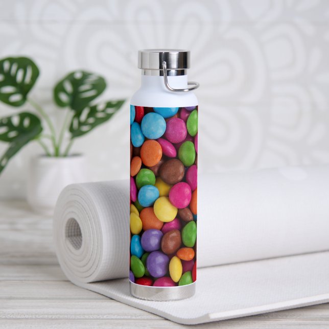Colourful Candy, Candy Buttons, Sweets, Food Water Bottle (Yoga)
