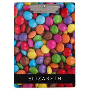 Colourful Candy, Candy Buttons, Sweets, Your Name Clipboard