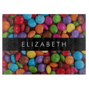 Colourful Candy, Candy Buttons, Sweets, Your Name Cutting Board