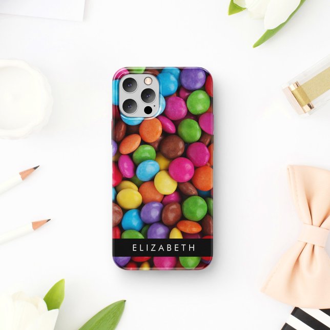 Colourful Candy, Candy Buttons, Sweets, Your Name iPhone 16 Case (Creator Uploaded)