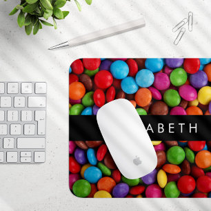 Colourful Candy, Candy Buttons, Sweets, Your Name Mouse Mat
