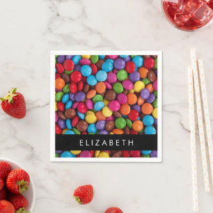 Colourful Candy, Candy Buttons, Sweets, Your Name Napkin