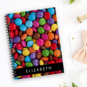 Colourful Candy, Candy Buttons, Sweets, Your Name Notebook