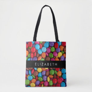 Colourful Candy, Candy Buttons, Sweets, Your Name Tote Bag