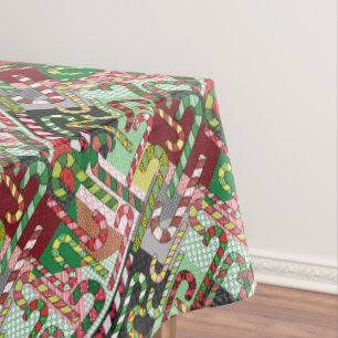 Colourful Candy Canes Tablecloth