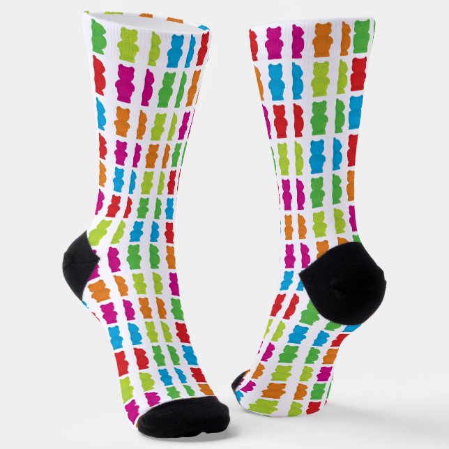 Colourful Candy Food Gummy Bear Socks (Angled)
