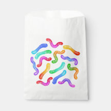 Colourful candy gummy worms party gift bag