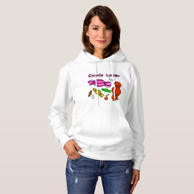 Colourful Candy Lover Design | Cute Sweet Treat Hoodie (Front Full)