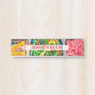 Colourful Candy Personalized Kid's Room Door Sign