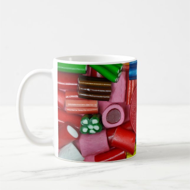 Colourful candy pieces coffee mug (Left)