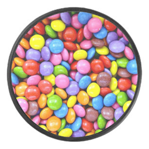 Colourful Candy Pieces Hockey Puck