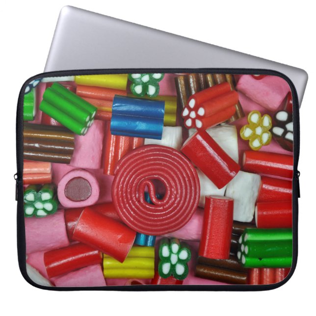 Colourful candy pieces laptop sleeve (Front)