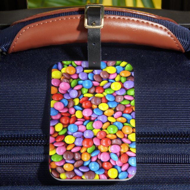 Colourful Candy Pieces Luggage Tag (Front Insitu 2)