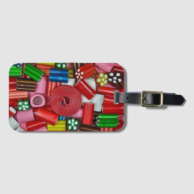 Colourful candy pieces luggage tag (Front Horizontal)