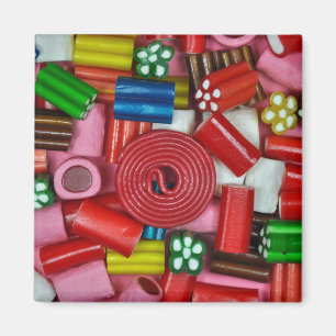 Colourful candy pieces magnet
