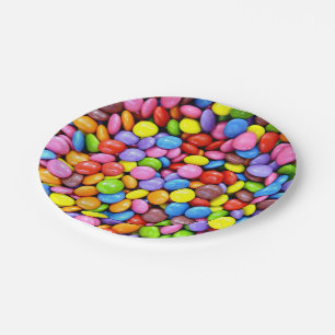 Colourful Candy Pieces Paper Plate