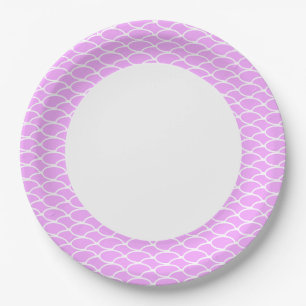 Colourful Candy Pink Tiled Waves Pattern Rim Strip Paper Plate