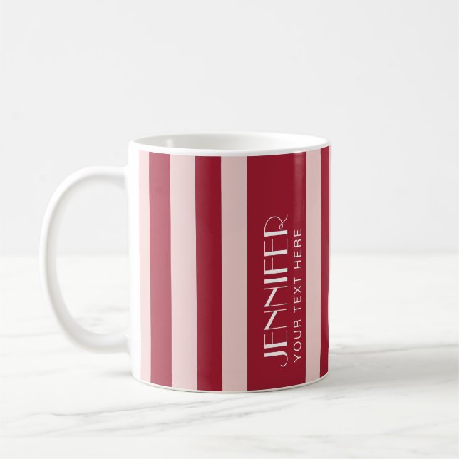Colourful Candy Rainbow colour red Modern Stripes  Coffee Mug (Left)