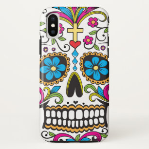Colourful Candy Skull iPhone X Case