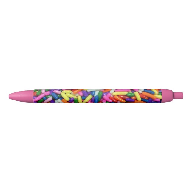 Colourful Candy Sprinkles Black Ink Pen (Front)