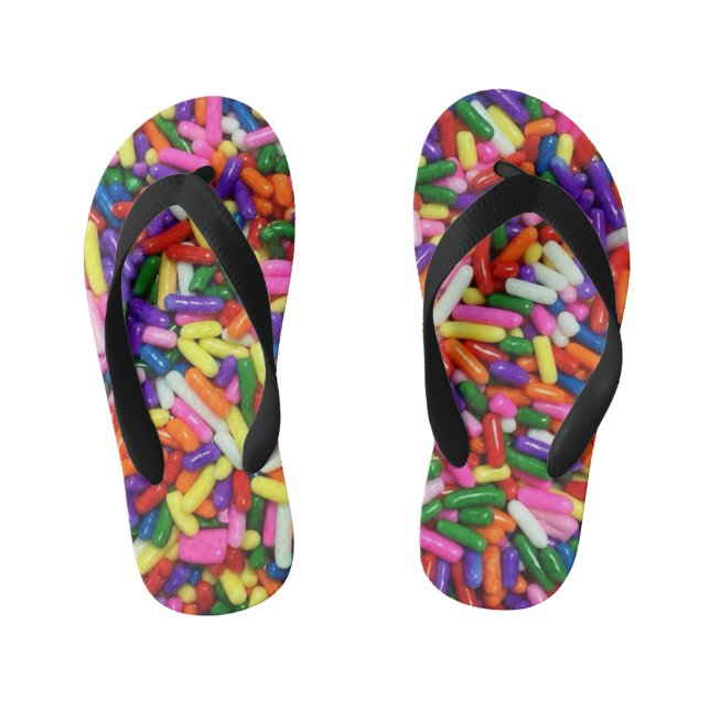 Colourful Candy Sprinkles Kid's Flip Flops (Footbed)