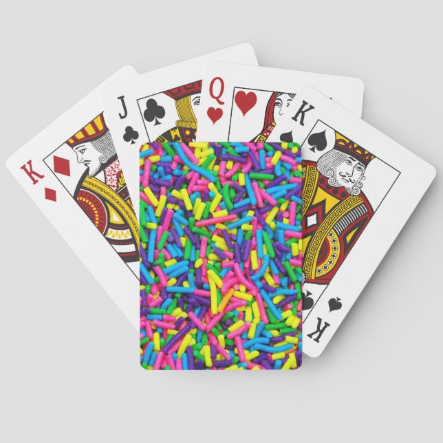 Colourful candy sprinkles print playing cards (Back)