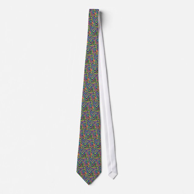 Colourful candy sprinkles print tie (Front)