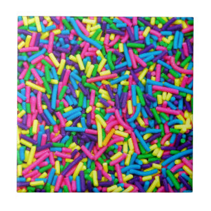 Colourful candy sprinkles print tile