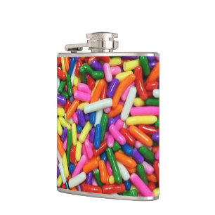 Colourful Candy Sprinkles Quirky Hip Flask
