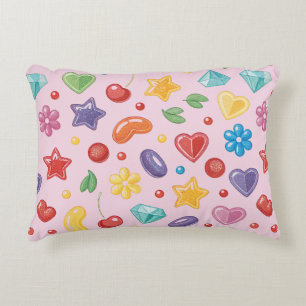 “Colourful Candy Star Accent Pillow