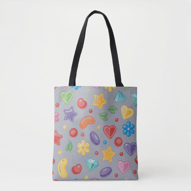 “Colourful Candy Star Shoulder Tote Bag (Front)