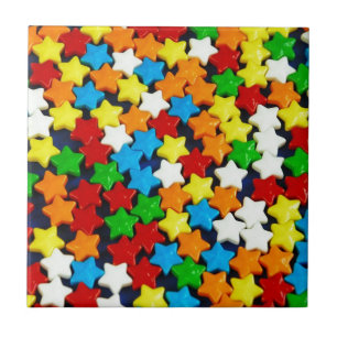 Colourful candy stars pattern tile