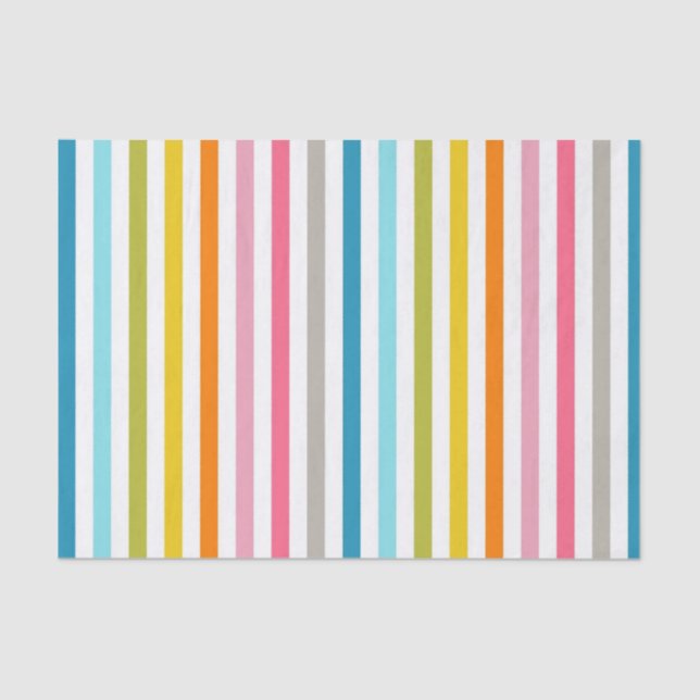 Colourful Candy Striped Tissue Paper (Front)