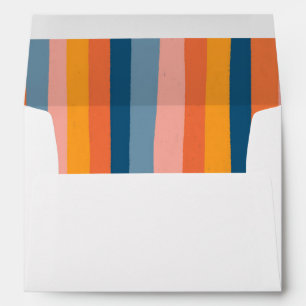 Colourful Candy Stripes Cheerful Bold Wedding Envelope