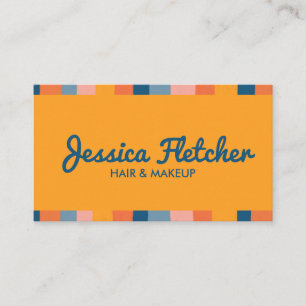 Colourful Candy Stripes Minimalist Orange Business Card