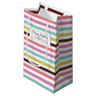 Colourful Candy Stripes Pattern Small Gift Bag