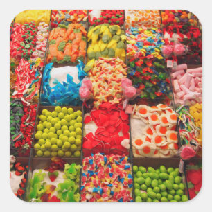 Colourful candy sweet shop sticker
