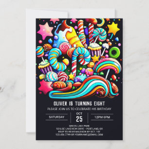 Colourful Candy Wonderland Birthday Invitation