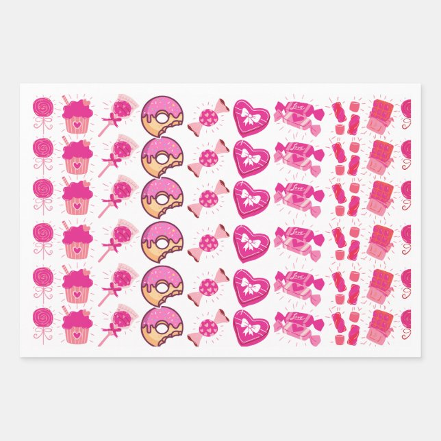 Colourful Candyland Birthday Wrapping Paper Sheet (Front)