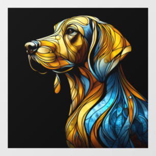 Colourful Canine - Stained Glass by AI Window Cling