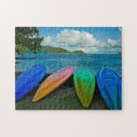Colourful Canoes On The Beach In Pago Pago