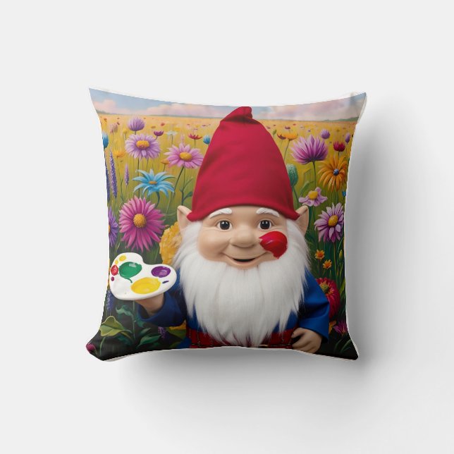 Colourful Canvas Gnome: Mother's Day Art Cushion (Front)