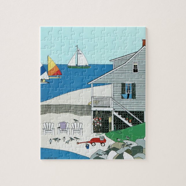 Colourful Cape Cod Cottage 8 x 10 Puzzle (Vertical)
