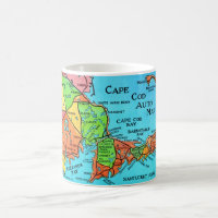 Colourful Cape Cod Postcard Map Mug
