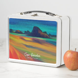 Colourful Cape Sebastian Oregon Coast Art Metal Lunch Box
