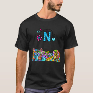 Colourful Capital Letter N Large Letter N T-Shirt
